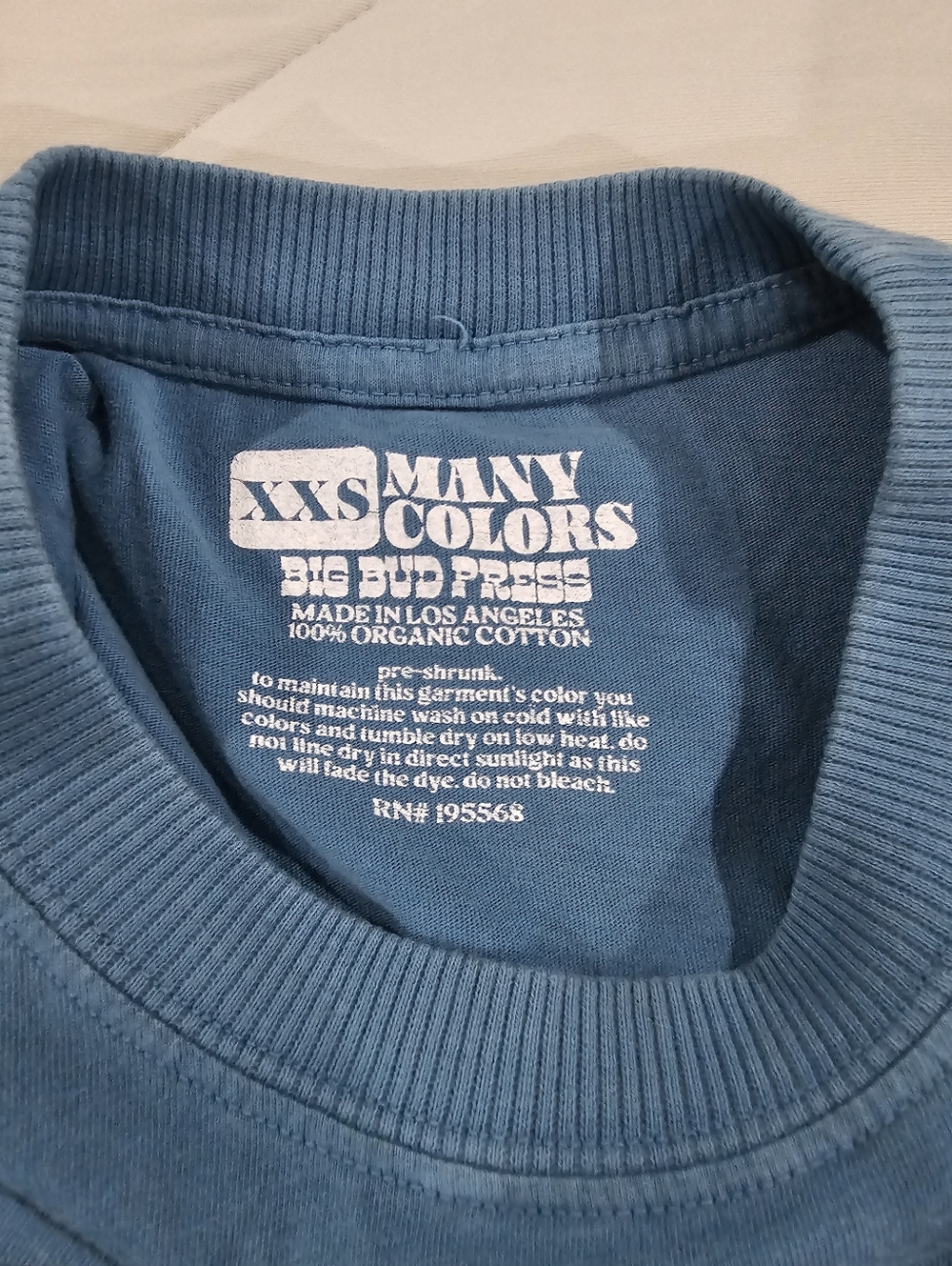 Big Bud Press Blue XXS Organic Vintage Tee